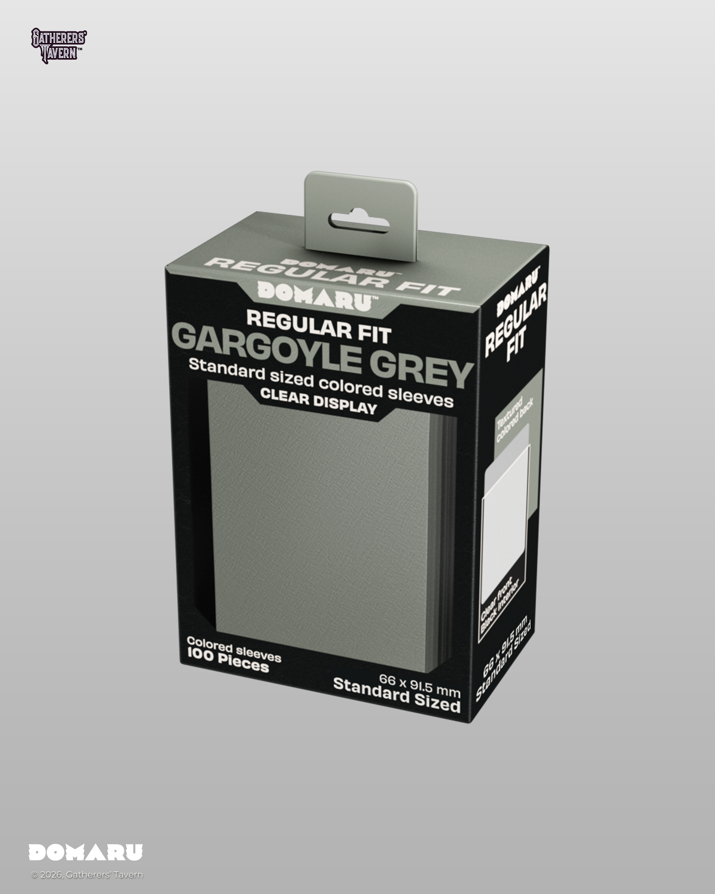 Gatherers' Tavern | Regular Fit Standard Sleeves Gargoyle Grey | Domaru (100 Sleeves)