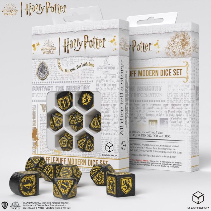Q Workshop | Hufflepuff | Harry Potter Modern Dice Set