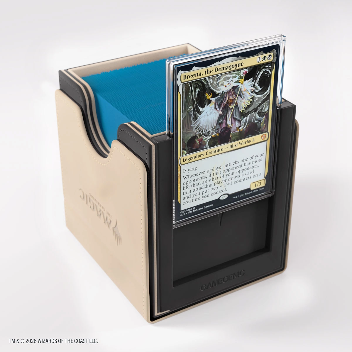 Gamegenic | Secrets of Strixhaven - Beige/Rot | Deckbox Sidekick Plus100+ XL