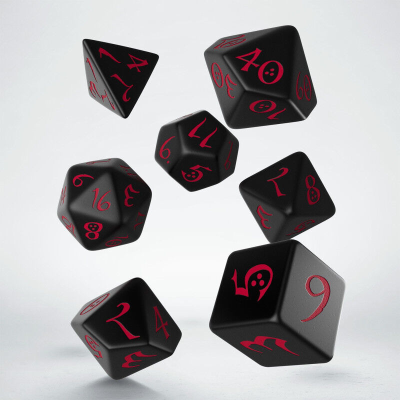 Q Workshop | Black & Red | Classic RPG Dice Set