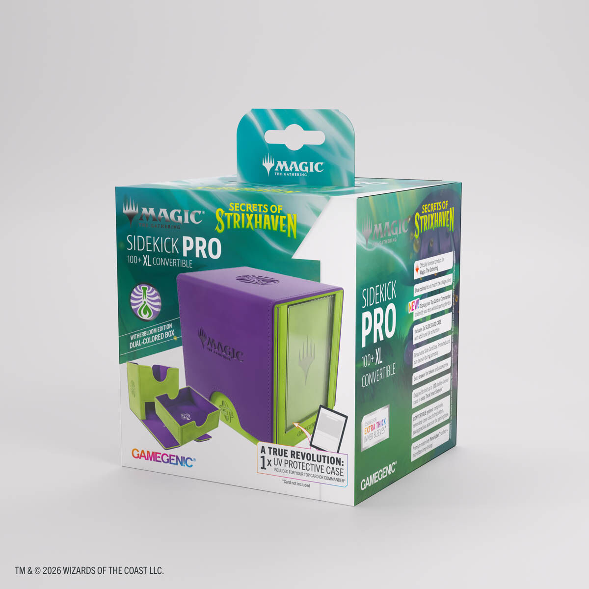 Gamegenic | Secrets of Strixhaven - Grün/Lila | Deckbox Sidekick Plus100+ XL