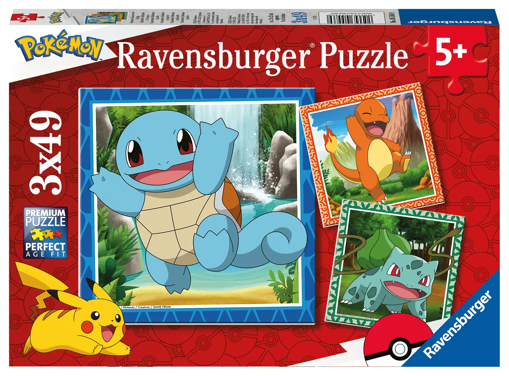 Ravensburger | Pokémon Glumanda, Bisasam & Schiggy | 3x49 Teile Kinderpuzzle