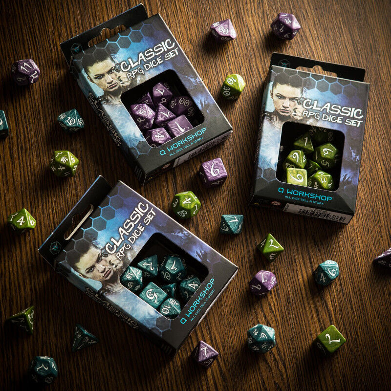 Q Workshop | Lavender & White | Classic RPG Dice Set