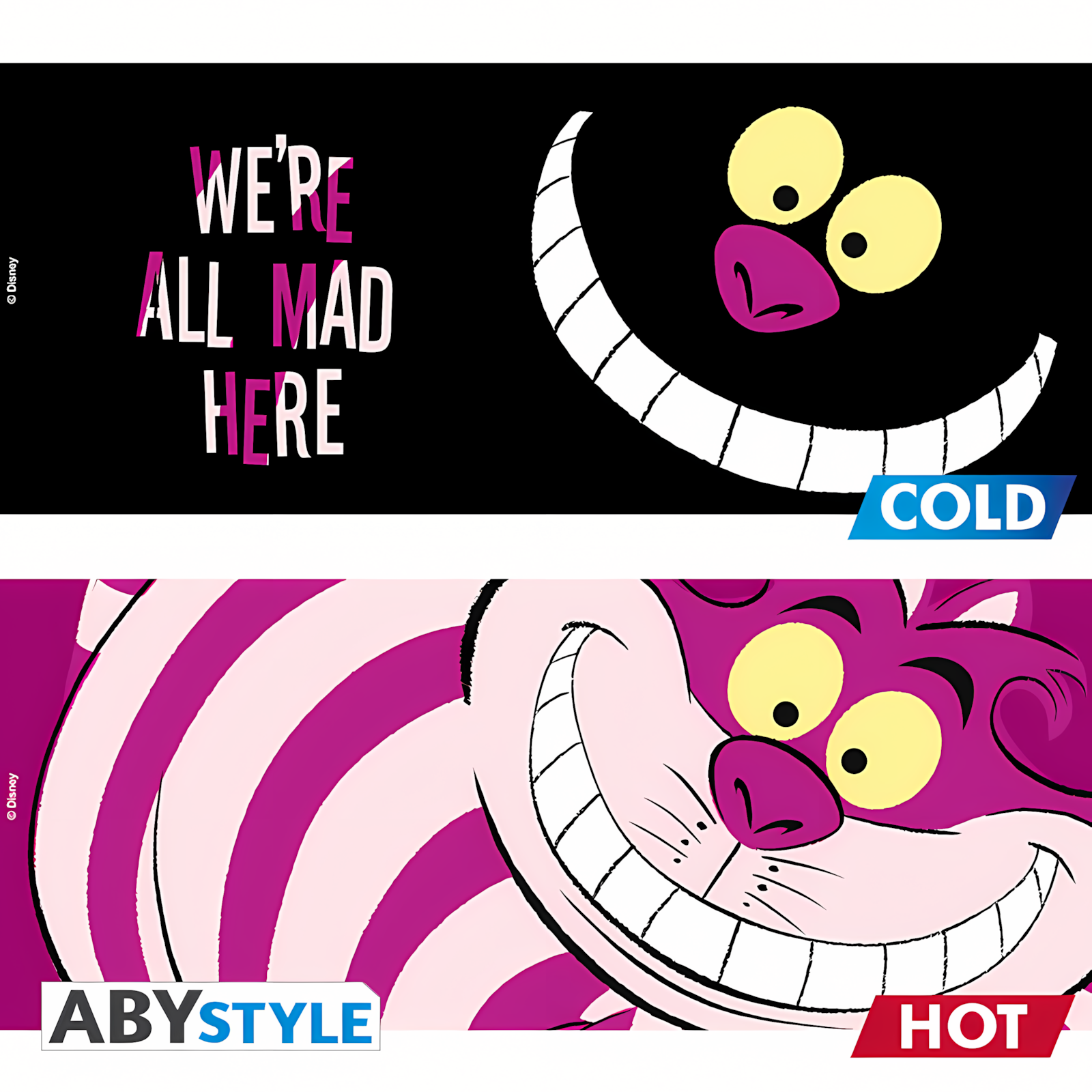 Abysse |  Mug Heat Change (460 ml) Ceshire Cat | Disney Alice in Wonderland