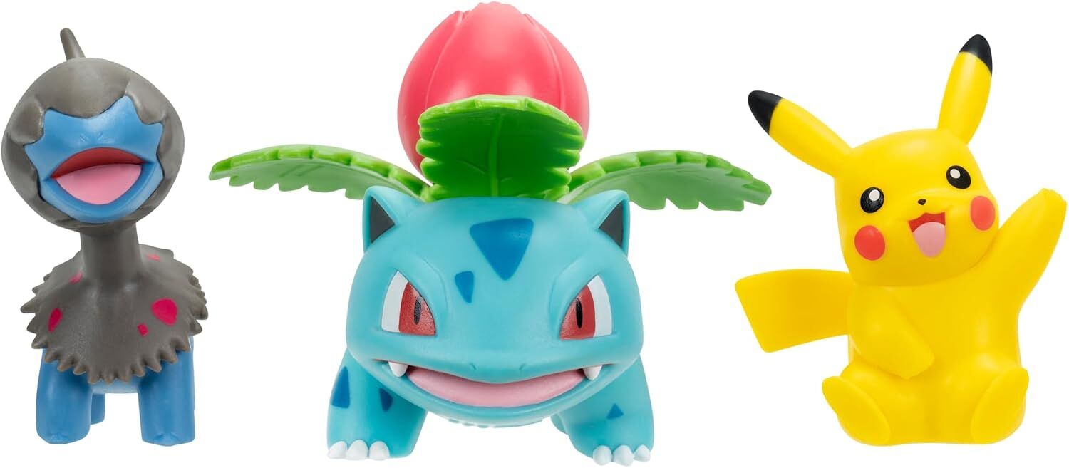 Pokémon | Pikachu, Deino & Ivysaur | Battle Figure Set