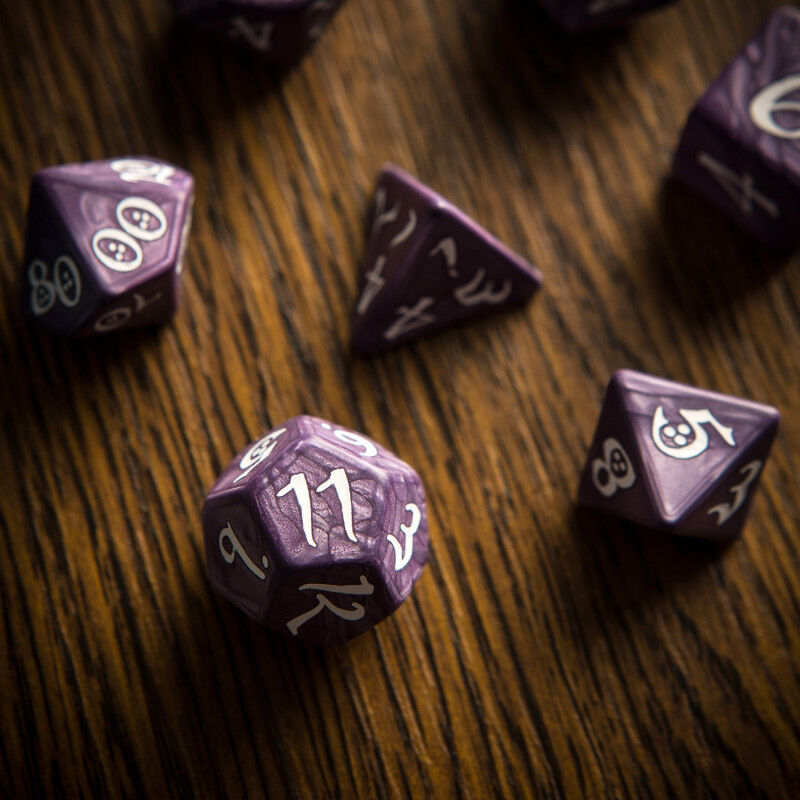 Q Workshop | Lavender & White | Classic RPG Dice Set