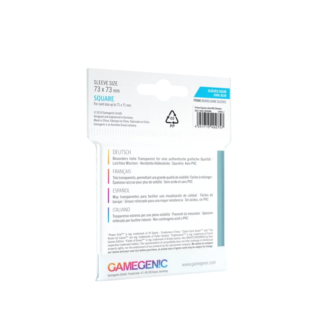 Gamegenic | Prime Board Game Sleeves | Blue 73x73mm (50pc)
