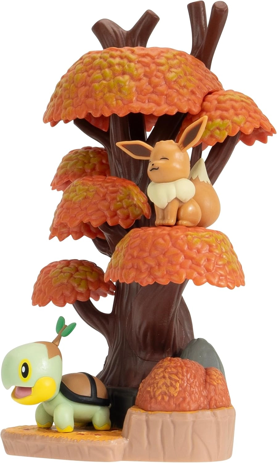 Pokémon | Autumn Forest mit Evoli & Chelast | Select 6" Environment Figure Pack