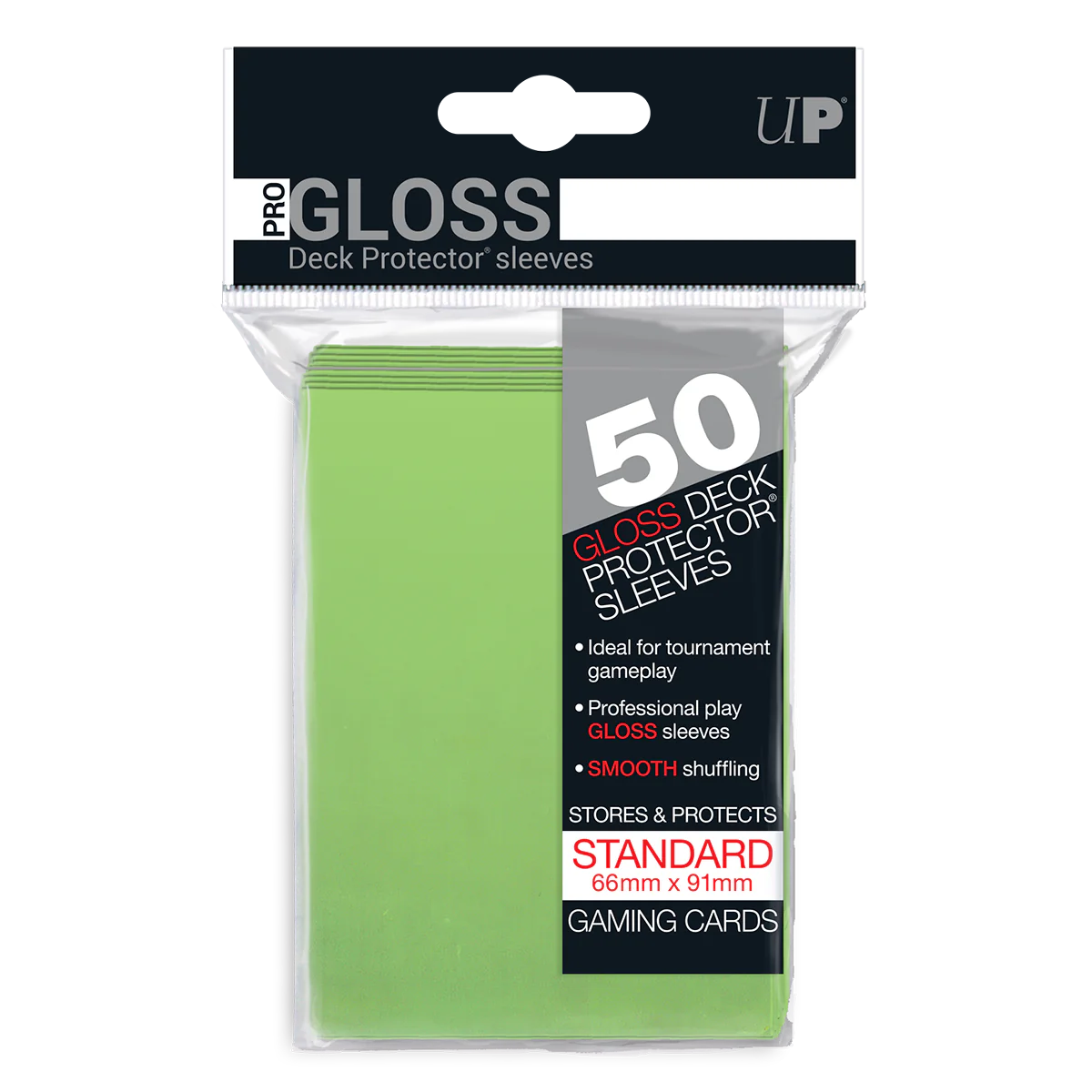 Ultra Pro: PRO-Gloss 50ct Standard Deck Protector® Sleeves - Lime Green