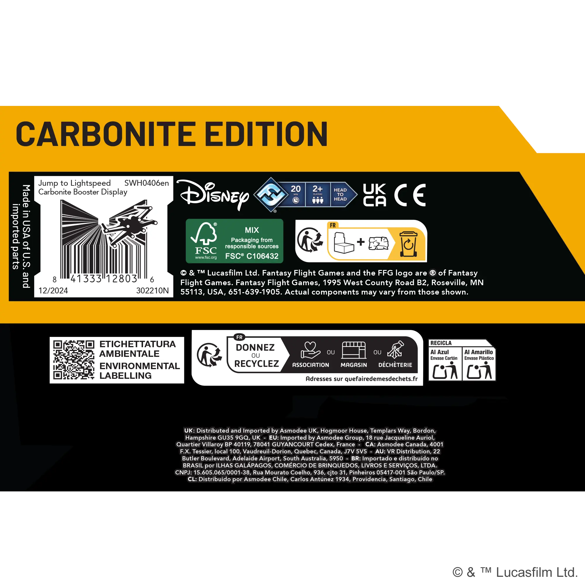 Star Wars Unlimited: Jump to Lightspeed - Carbonite Edition Display (EN)