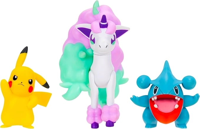Jazwares: Pokémon Battle Figure Set - Gible, Pikachu & Galarian Ponyta