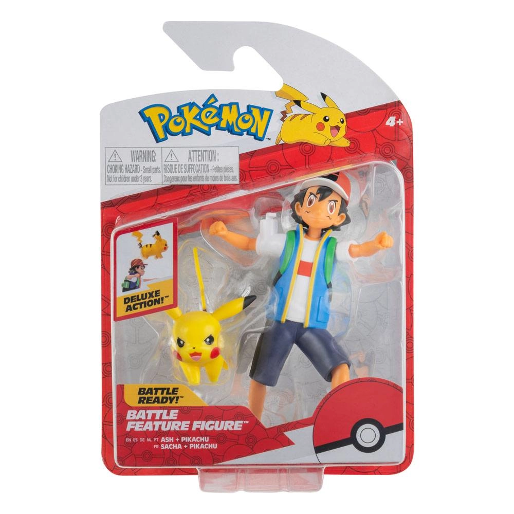 Jazwares: Pokémon Battle Feature Figure Ash & Pikachu - Battle Figure 11cm