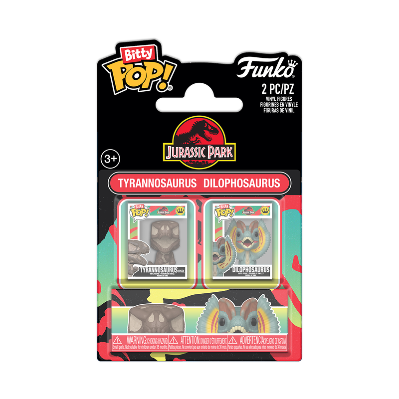 Bitty POP 2 Pack | Tyrannosaurus Fossil & Dilophosaurus | Jurassic Park