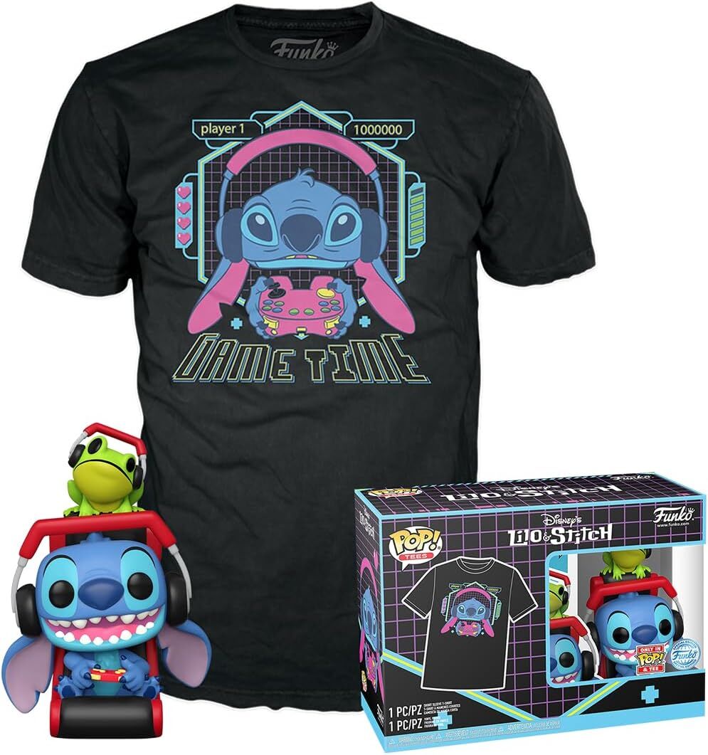 POP! Tees: Gmr Stitch mit Frosch - Lilo & Stitch - XL