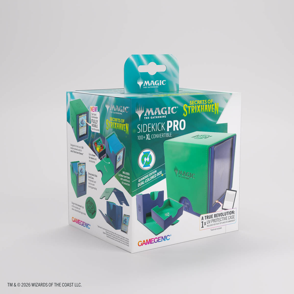 Gamegenic | Secrets of Strixhaven - Blau/Grün | Deckbox Sidekick Plus100+ XL