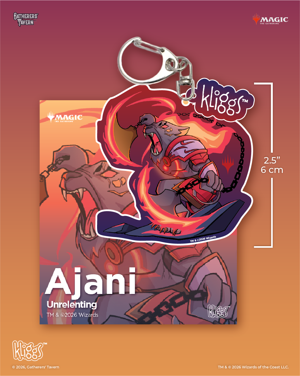 Gatherers' Tavern | Ajani Unrelenting Kliggs Reality Fracture Keychain | Magic: The Gathering