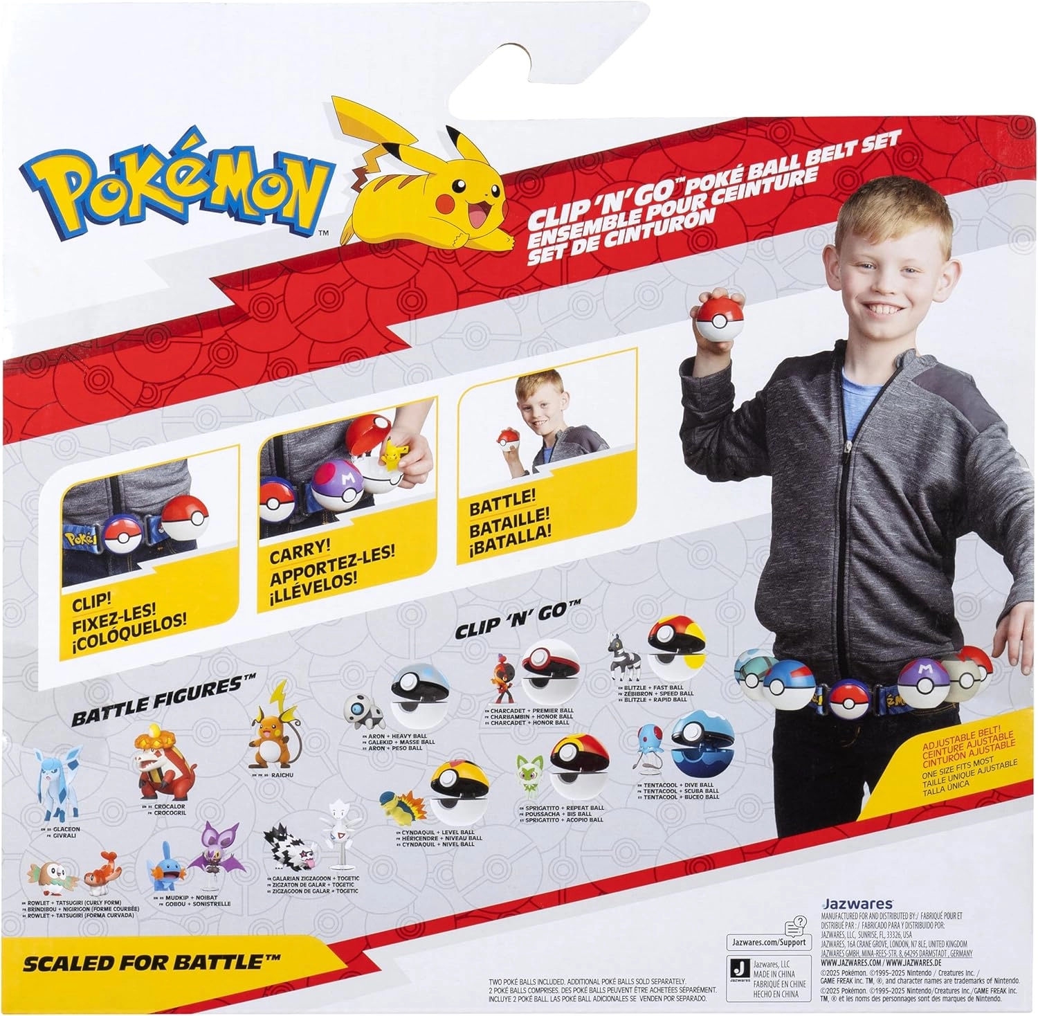 Pokémon | Eevee with Great Ball & Love Ball | Clip 'N' Go Poke Ball Belt Set