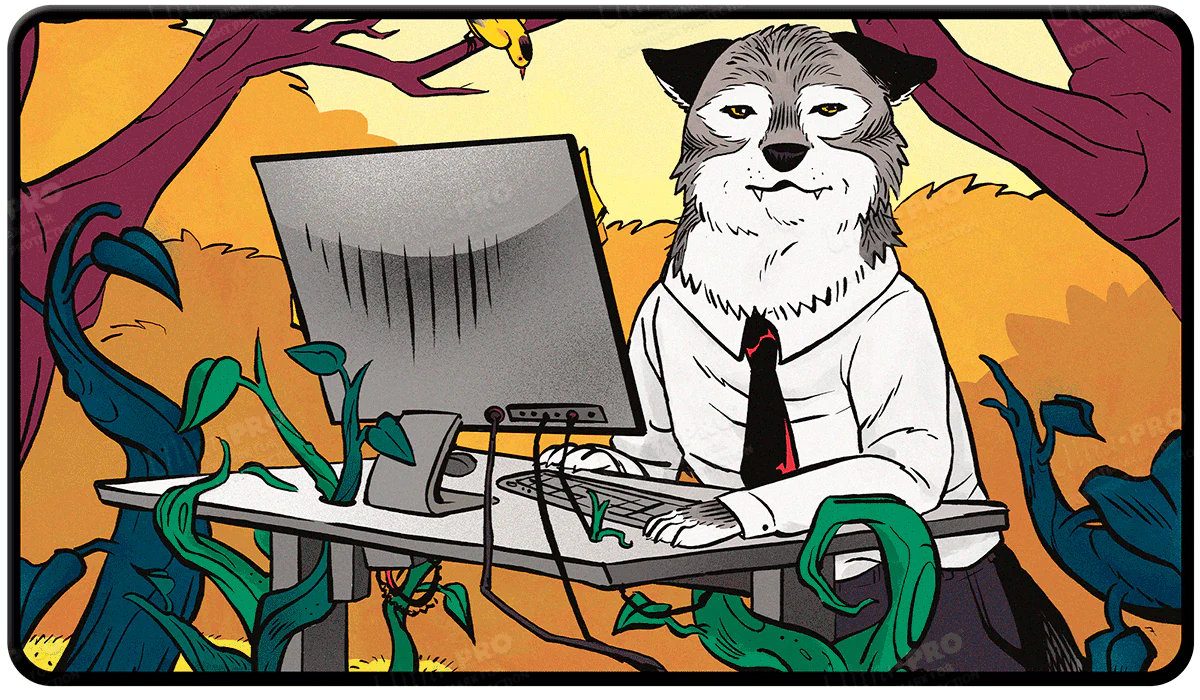 Ultra Pro: Secret Lair Sale 4 2024 Not A Wolf Black Stitched Playmat - Standing Desk Wolf Token