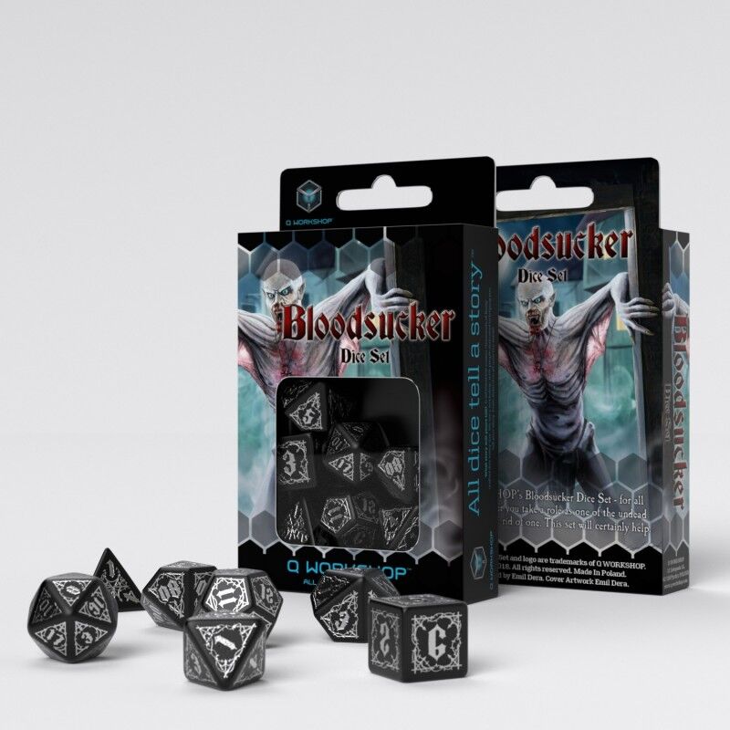 Q Workshop | Black & Silver | Bloodsucker Dice Set