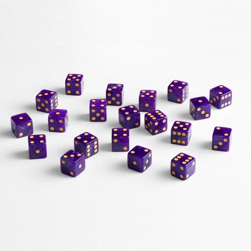Q Workshop | Shimmering Purple & Gold | Full Pack Of D6s