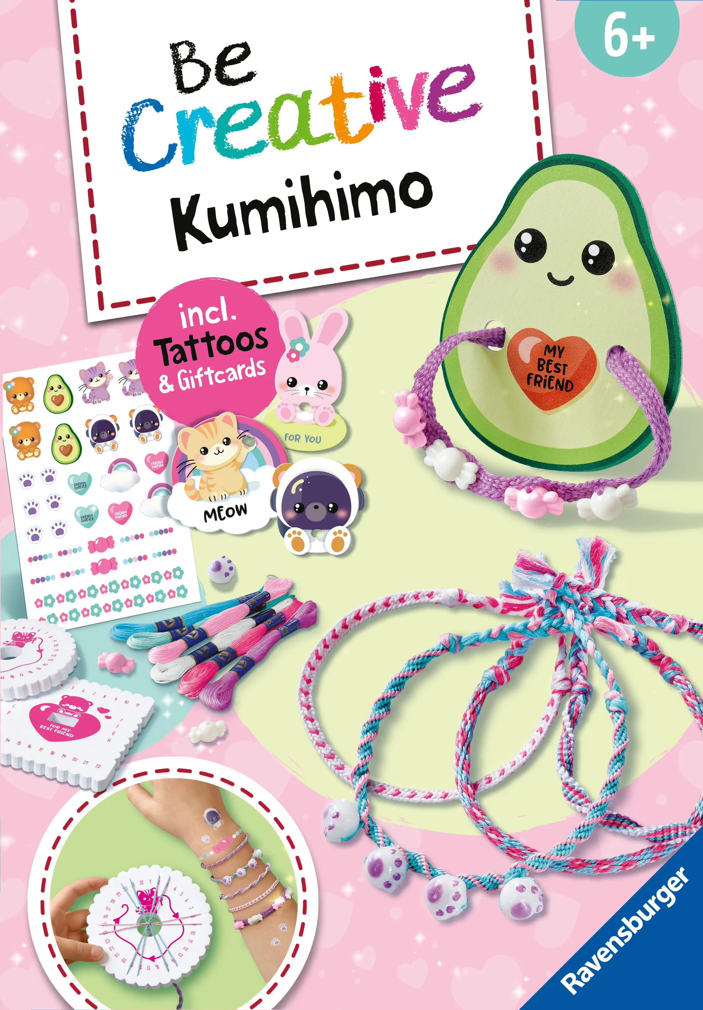 Ravensburger | Kumihimo & Tattoos Kawaii | BeCreative Midi Freundschaftsbändchen