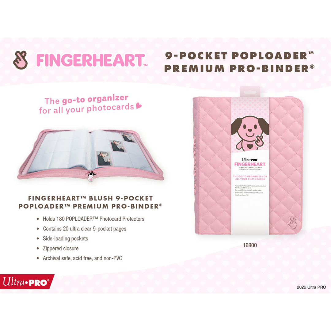 Ultra Pro | Fingerheart Blush | 9-Pocket Poploader Premium PRO-BINDER