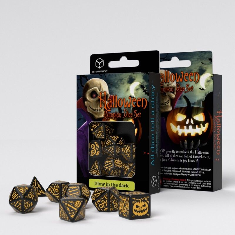 Q Workshop | Jack O’Lantern Dice Set | Halloween Pumpkin