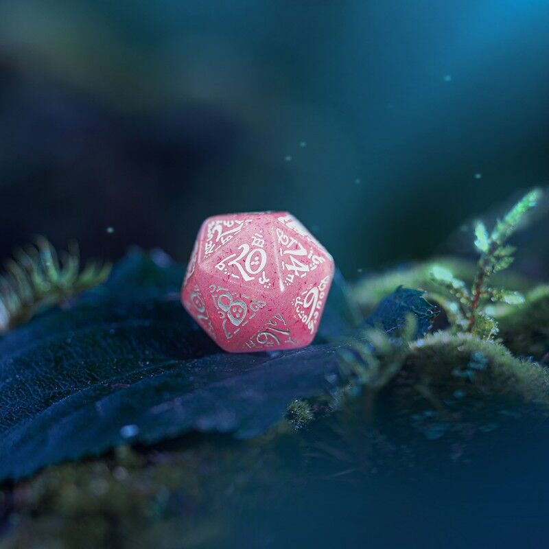 Q Workshop | Shimmering Pink & White | Elvish Dice Set