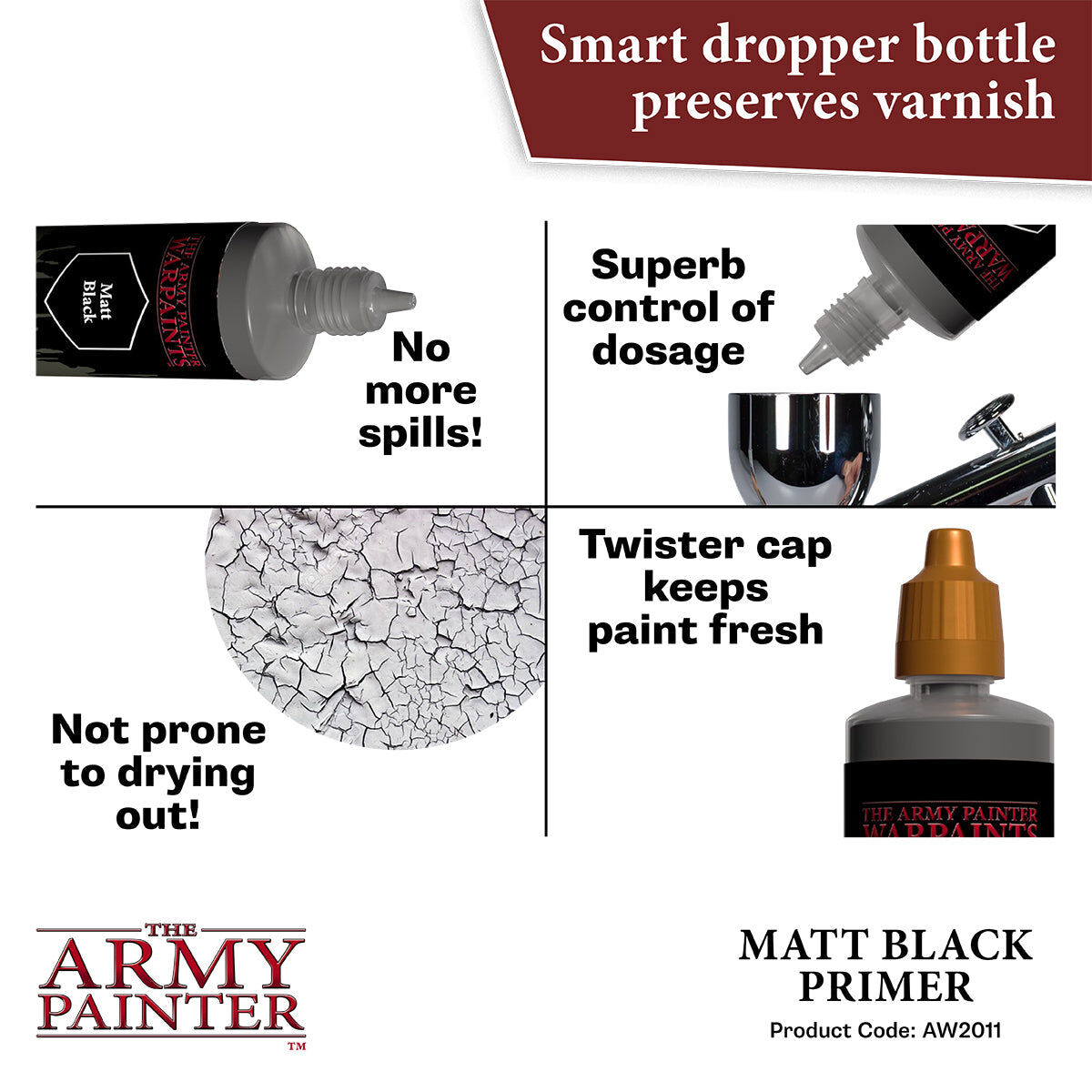 The Army Painter - Matt Black Primer 100ml - Warpaints Air