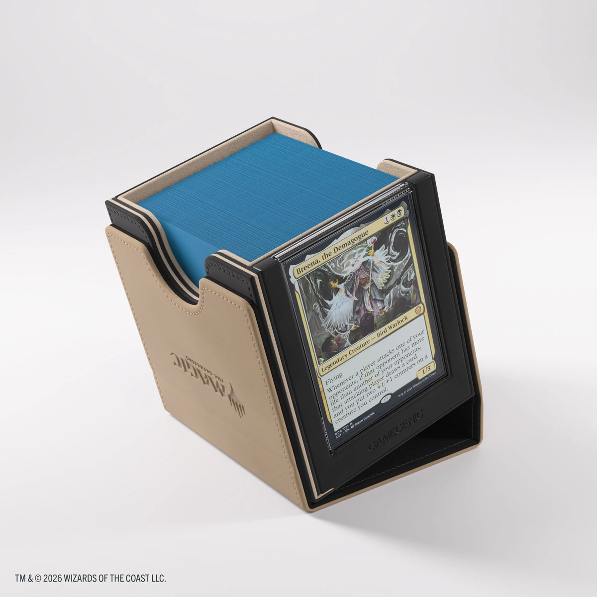Gamegenic | Secrets of Strixhaven - Schwarz/Beige | Deckbox Sidekick Plus100+ XL
