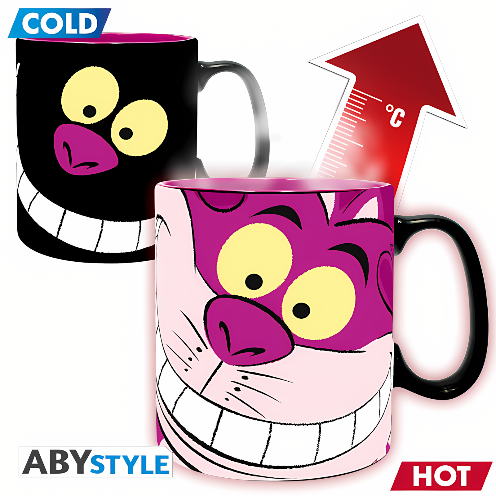 Abysse |  Mug Heat Change (460 ml) Ceshire Cat | Disney Alice in Wonderland