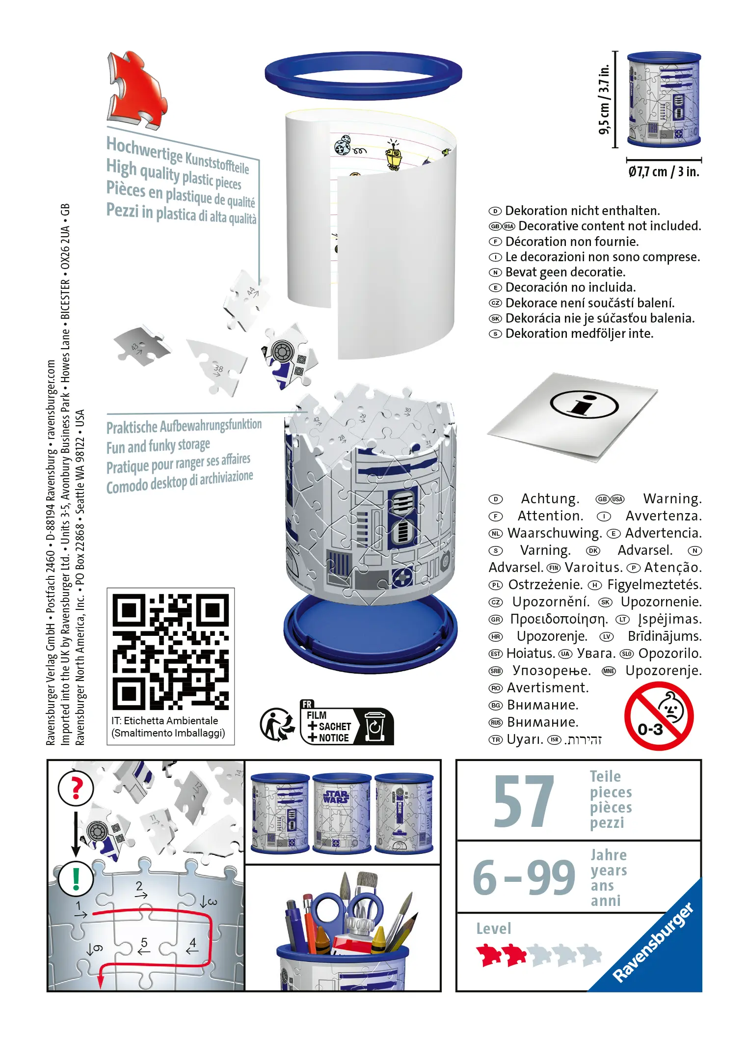 Ravensburger | Utensilo Star Wars R2D2 | 3D Puzzle