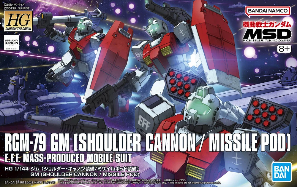 Bandai: HG GM (Shoulder Cannon/ Missile Pod Equipment) – Mobile Suit Discovery (1/144)