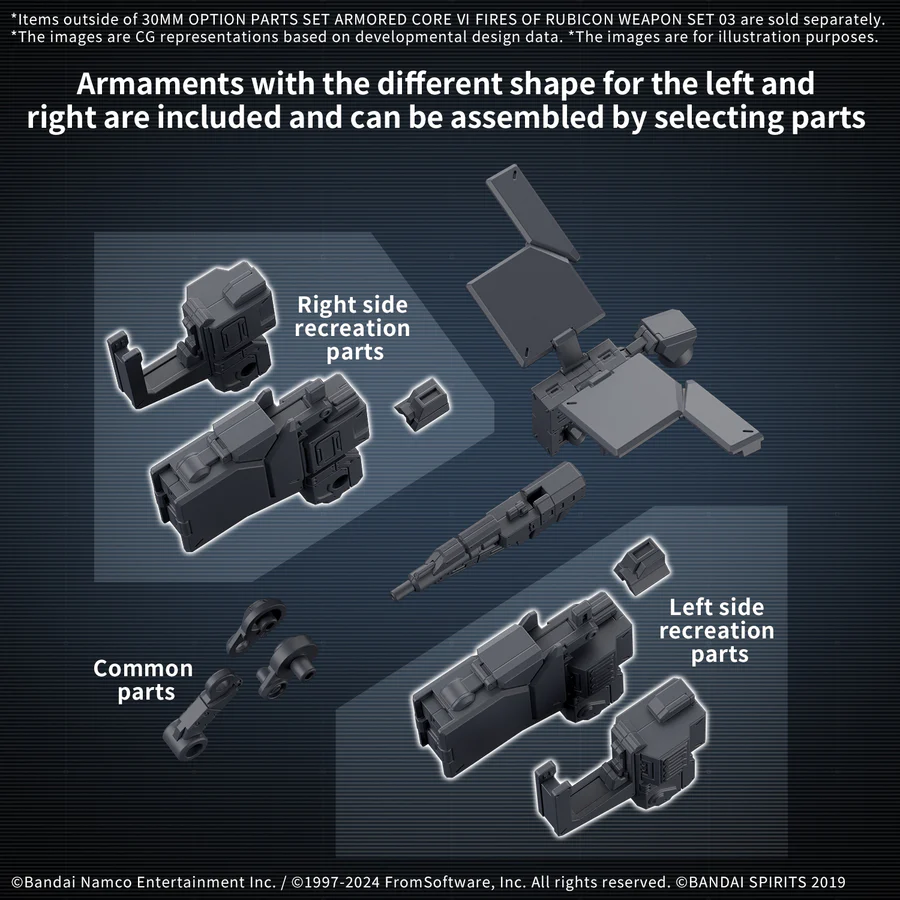 Bandai: Option Parts Set Armored Core VI Fires of Rubicon Weapon Set 03 – 30 Minutes Missions