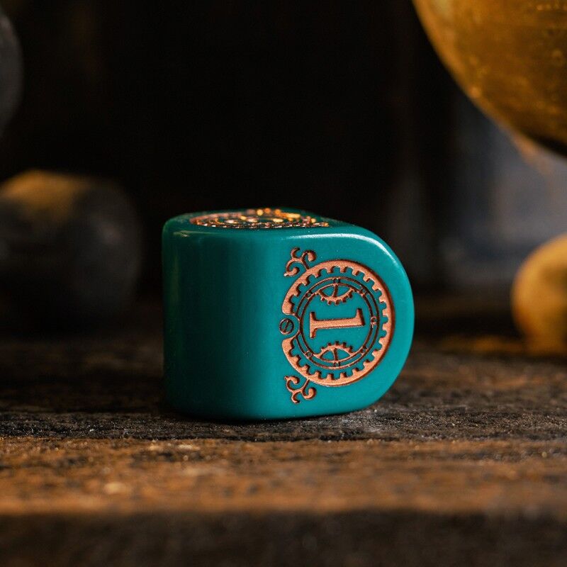 Q Workshop | Nautical Apparatus Modern Dice Set | Steampunk Clockwork