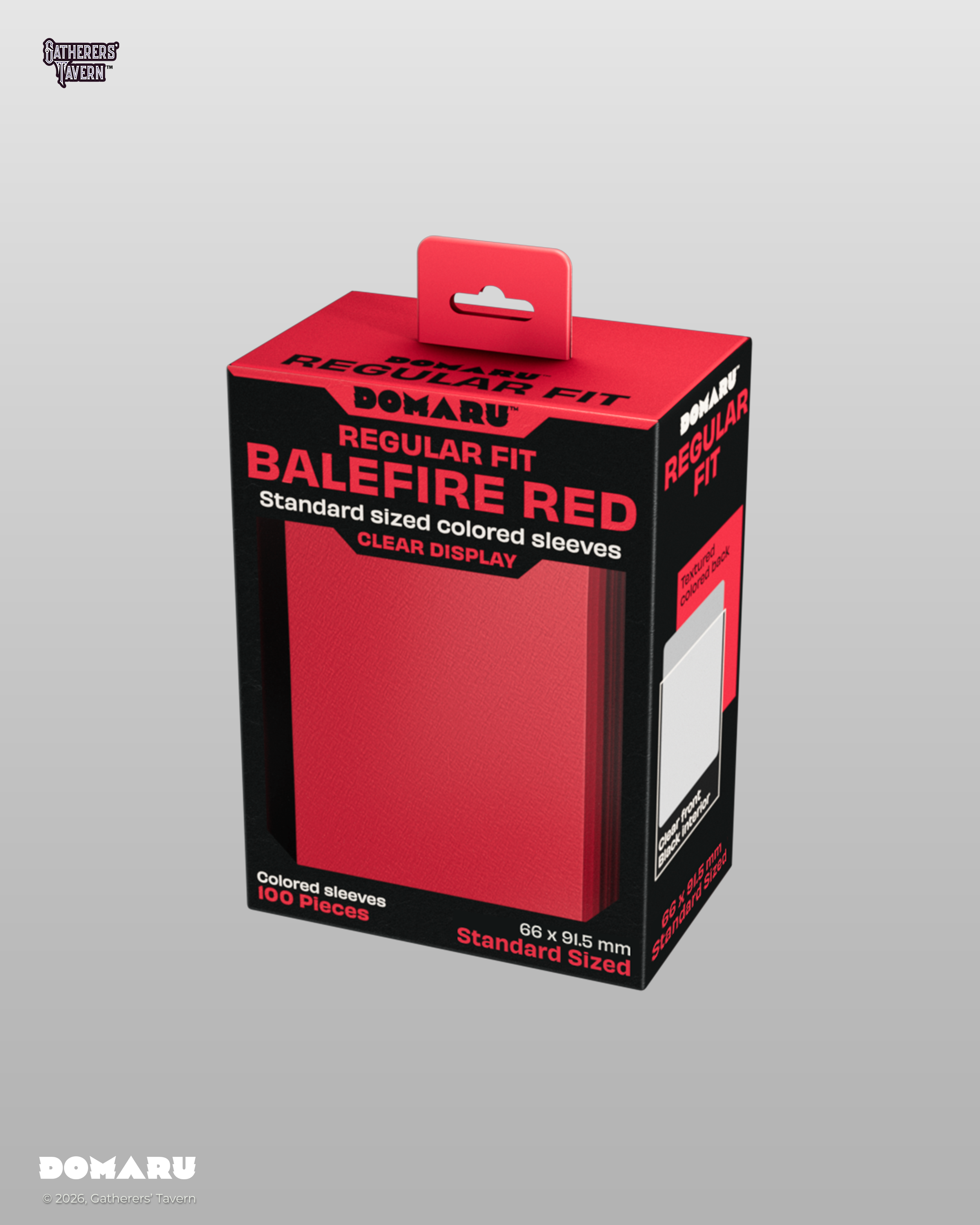 Gatherers' Tavern | Regular Fit Standard Sleeves Balefire Red | Domaru (100 Sleeves)