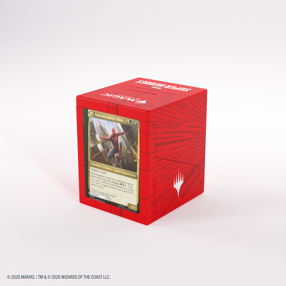 Gamegenic | Marvel Super Heroes - Comic Burst Red | Deckbox Bastion 100+ XL