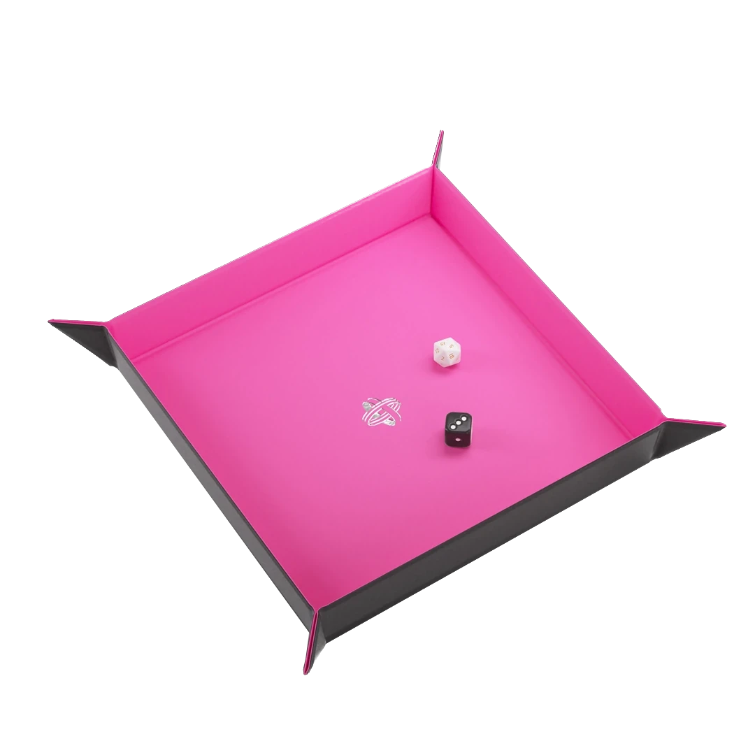 Gamegenic | Magnetic Dice Tray Square | Dice Tray Black/Pink