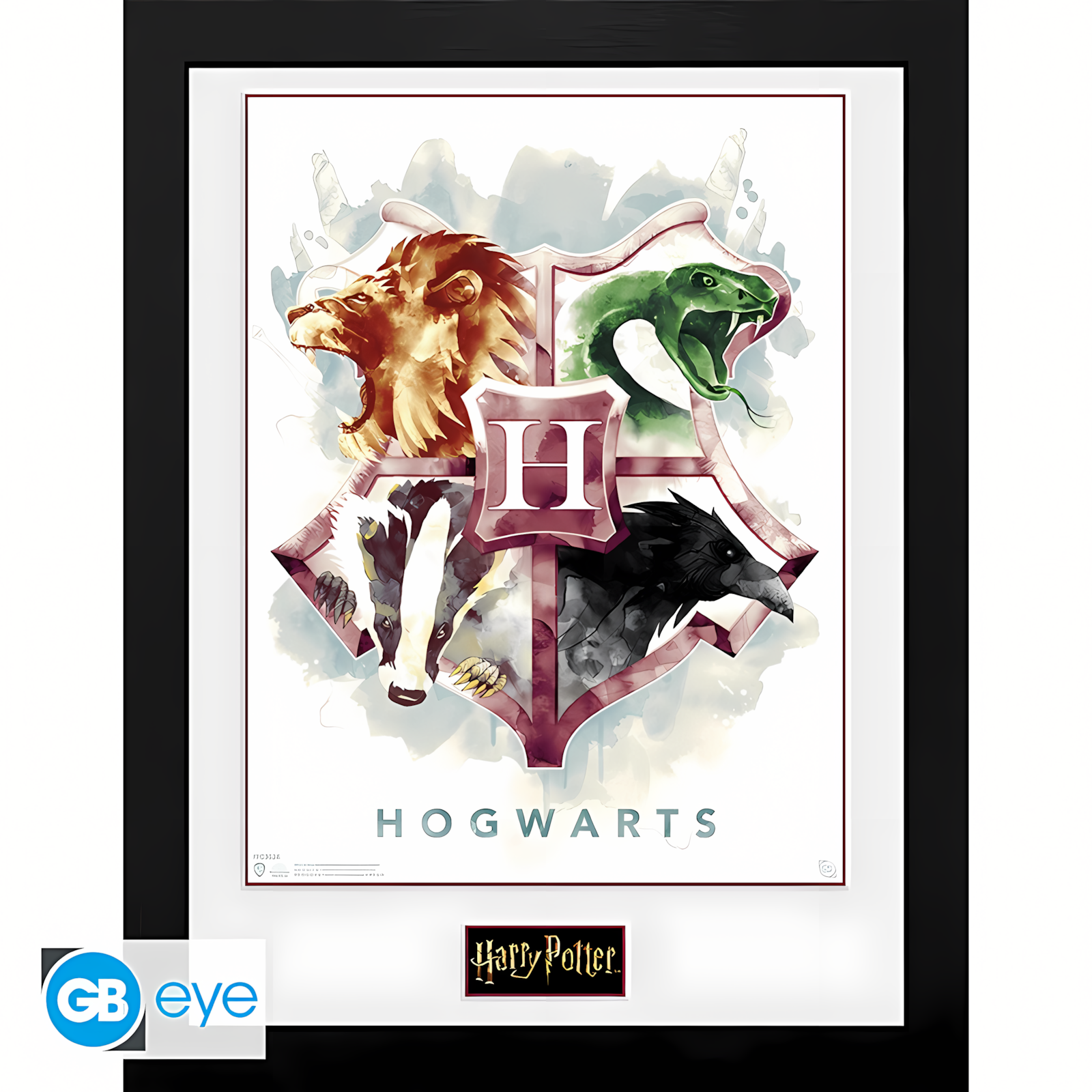 Abysse: Harry Potter - Framed Print (30 x 40cm) - Hogwarts Water Colour