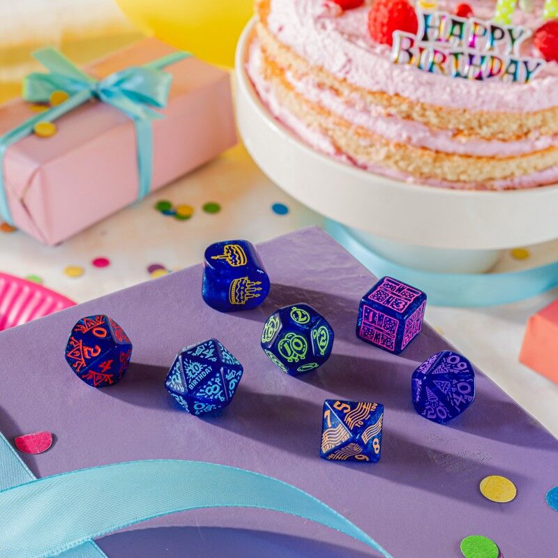 Q Workshop | Streamers | Happy Birthday Dice Set