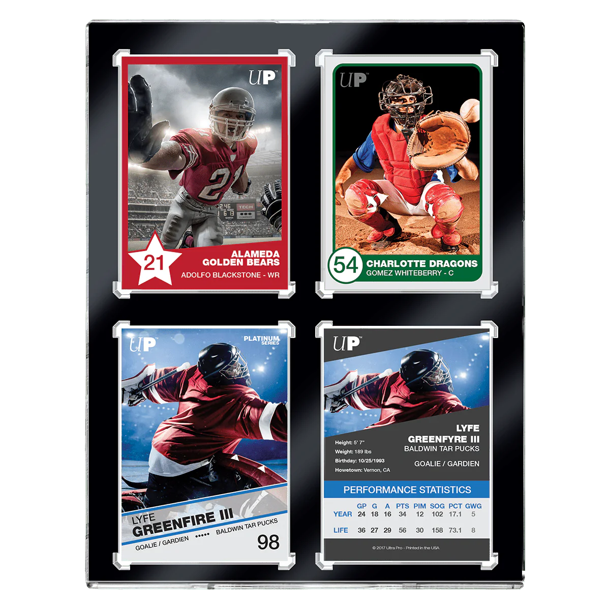 Ultra Pro: One-Touch Magnetic 4-Card Holder Black Border UV - 35pt