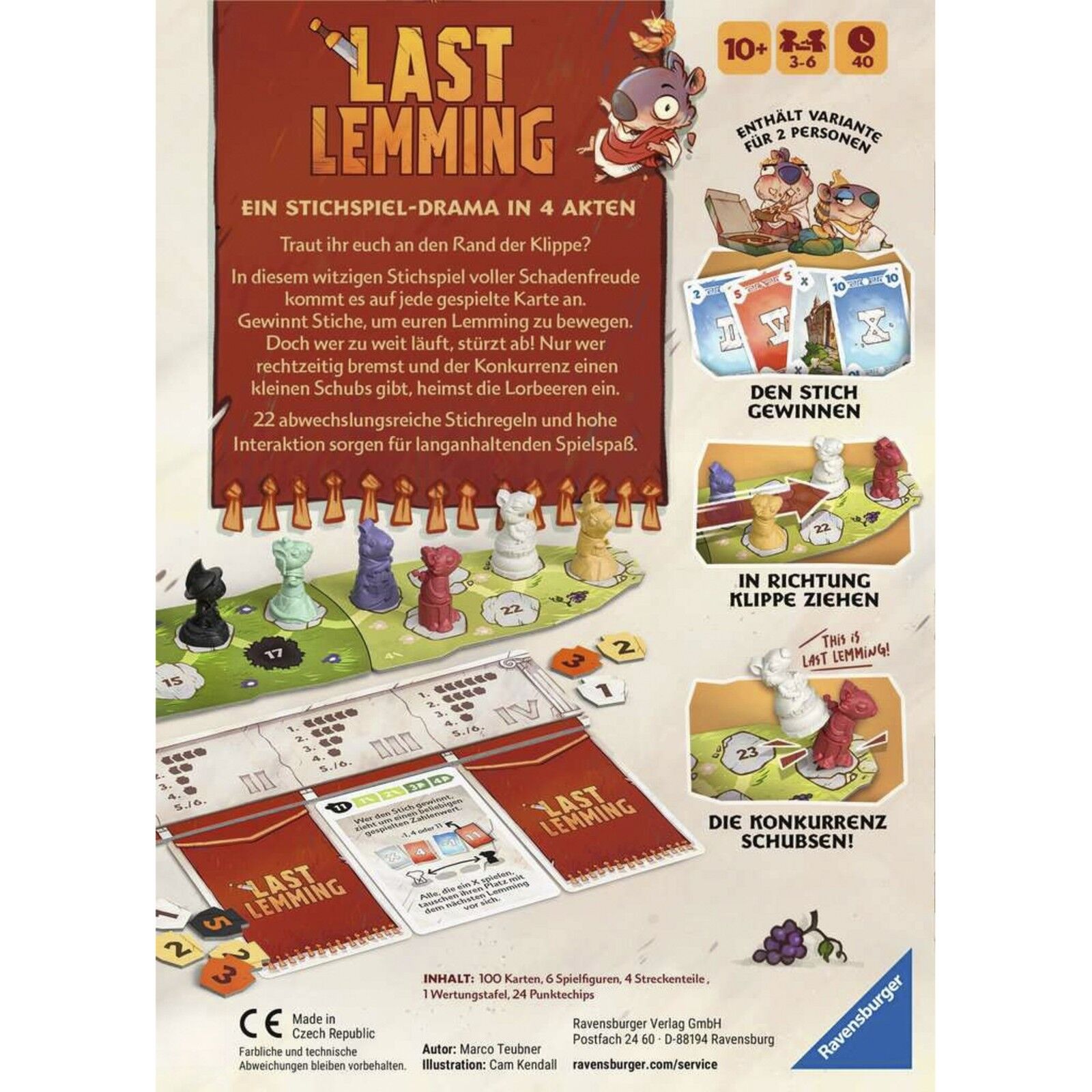 Ravensburger | Last Lemming Stichspiel-Drama in vier Akten | Kartenspiel