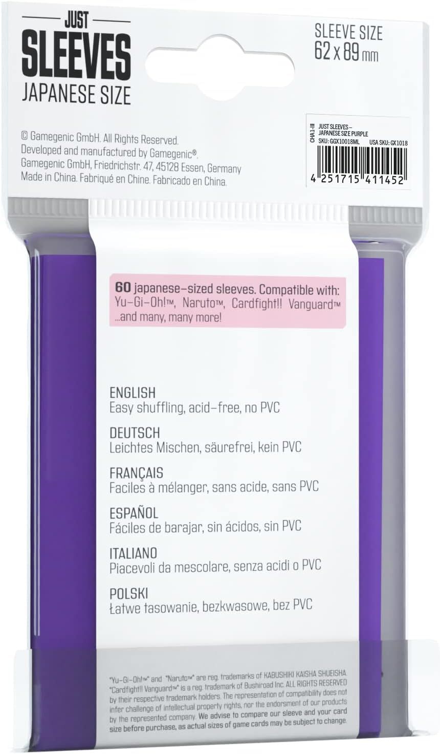 Just Sleeves | Japanese Size Purple | 60 Sleeves