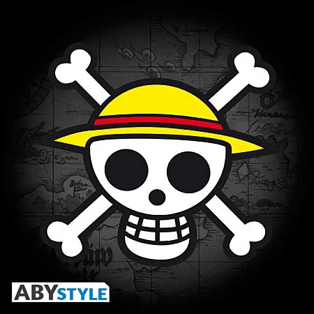 Abysse: One Piece - Slim Fit T-Shirt Herren (M) - Skull with Map