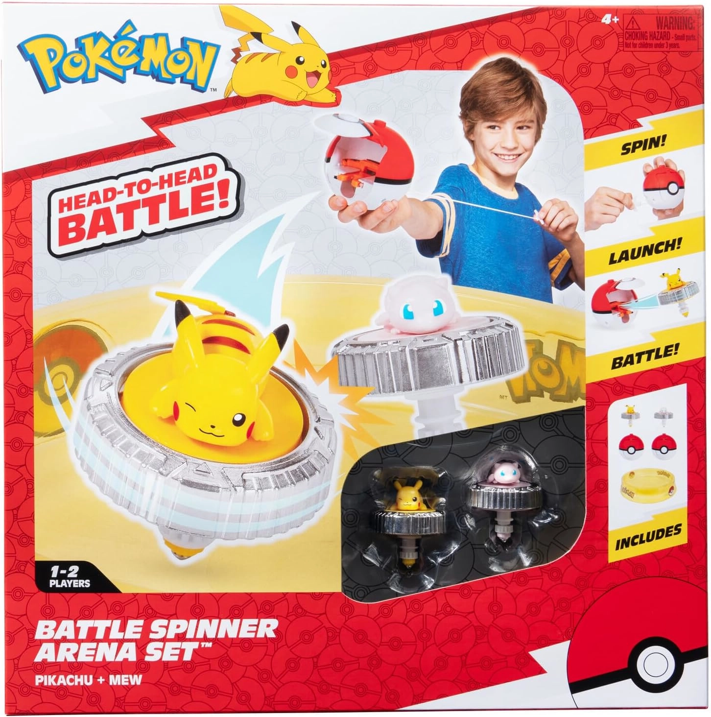 Pokémon | Pikachu, Mew & Pokéball | Battle Spinner Arena Set