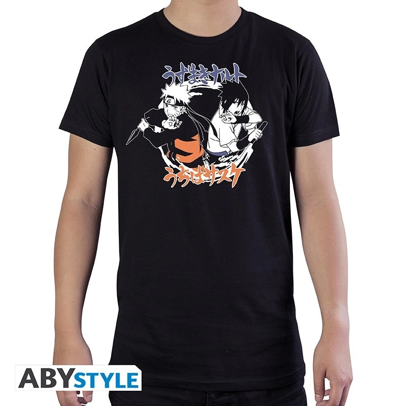 Abysse: Naruto Shippuden - Basic T-Shirt Herren (XL) - Naruto & Sasuke