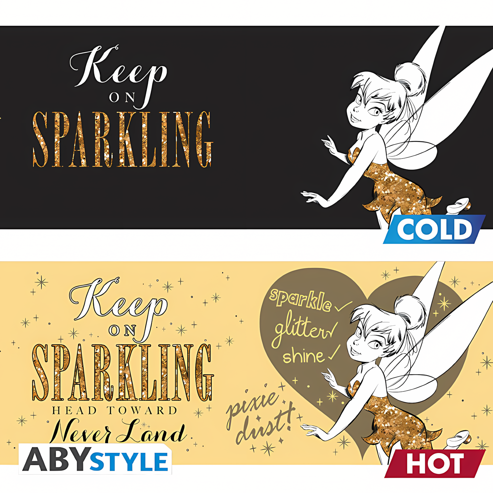 Abysse | Mug Heat Change (460 ml) Tinkerbell Sparkle | Disney Peter Pan