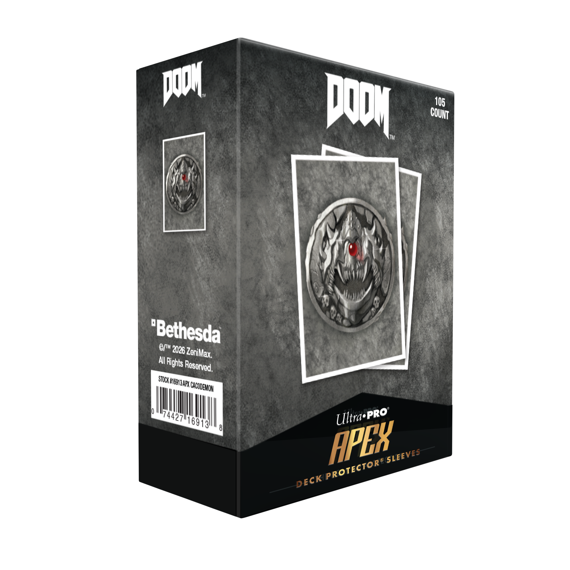 Ultra Pro | DOOM - Creatures of Hell Cacodemon | 105pcs Apex Deck Protector Sleeve