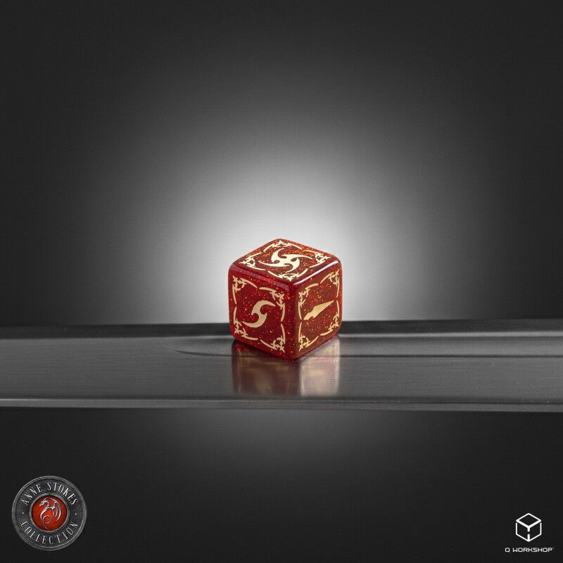 Q Workshop | Shimmering Red & Beige | Tribal Dice Set