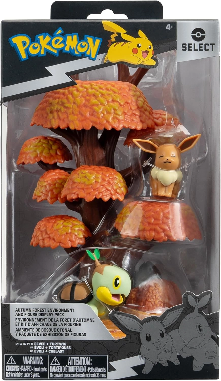 Pokémon | Autumn Forest mit Evoli & Chelast | Select 6" Environment Figure Pack